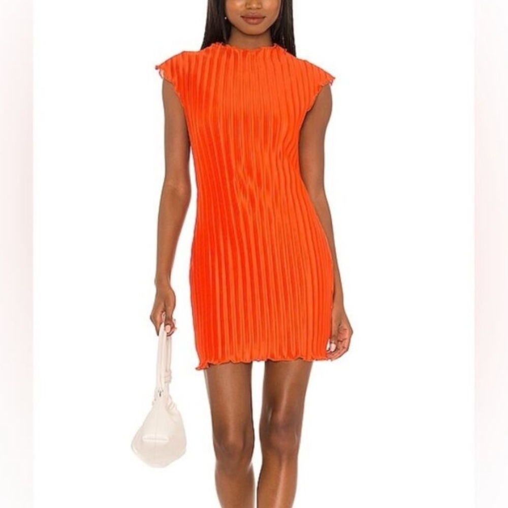 House of Harlow 1960 x Sofia Richie Kenji Mini Dress, Orange-Red - Picture 3 of 8